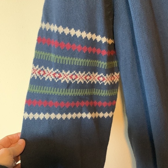 NWOT St. John’s Bay Fair Isle Sweater XL Navy Cotton Quarter Zip Pullover Knit - Picture 7 of 13